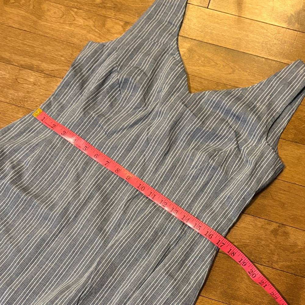 Vintage Blue and White Striped Midi Dress - Picture 7 of 10